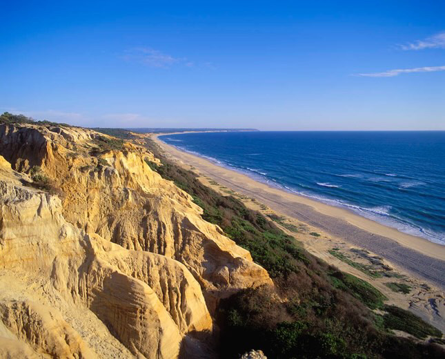 Panoramic view over the beach and Atlantic coast